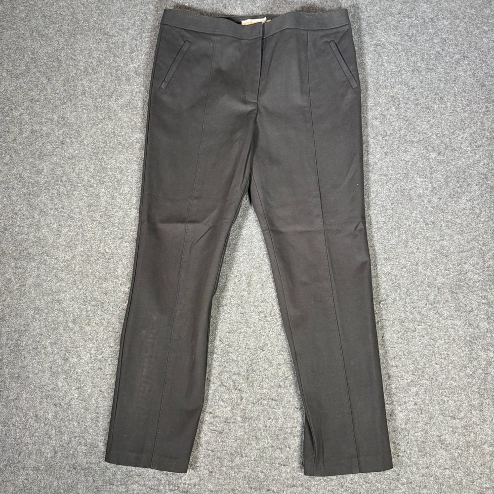 Tory‎ Burch Womens Black Tailored Straight Leg Trousers Size 14 Dress Pants
